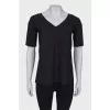 Black open back blouse