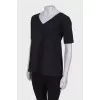 Black open back blouse