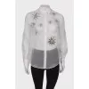 Semi-sheer shirt with decor