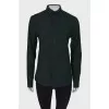 Dark green straight fit shirt