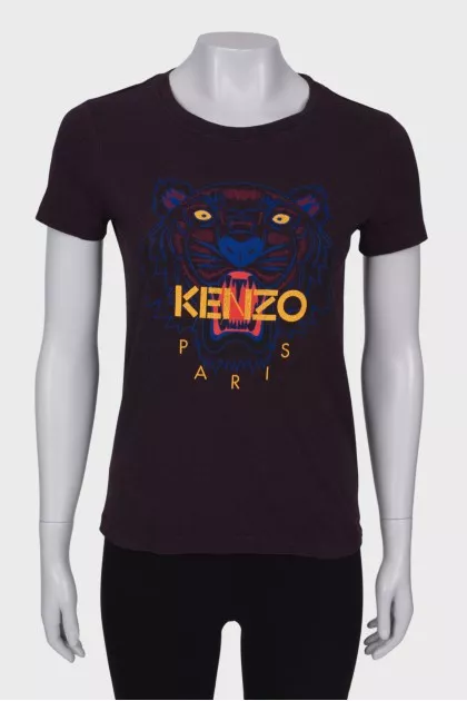 Purple print T-shirt