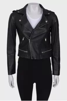 Black leather jacket