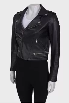 Black leather jacket