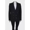 Double-breasted black jacket