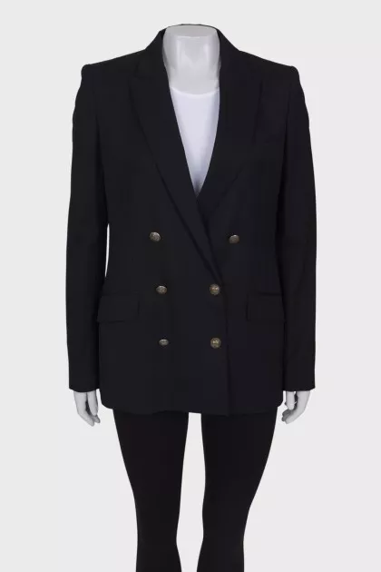 Double-breasted black jacket