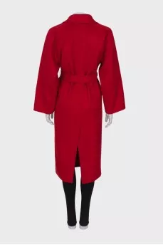 Cashmere coat with belt