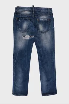 Джинсы с эффектом рваных