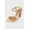 Leather heeled sandals