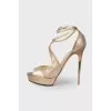 Gold glitter sandals