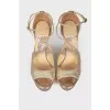 Gold glitter sandals