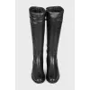 Leather block heel boots