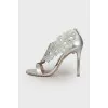 Silver heeled sandals