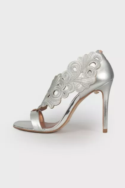 Silver heeled sandals