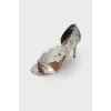 Silver heeled sandals