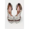 Silver heeled sandals