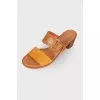 Dark beige leather sandals