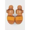 Dark beige leather sandals