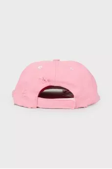 Pink cap with tag