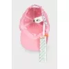 Pink cap with tag