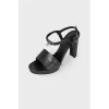 Leather sandals with silver hardware