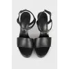 Leather sandals with silver hardware