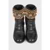Black boots with rhinestones