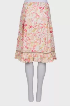 Skirt with pleated hem