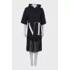 Black dress with lace hem