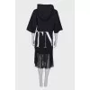 Black dress with lace hem