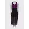 Two tone dress with silver hardware