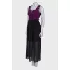 Two tone dress with silver hardware
