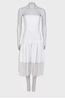 White dress with pleated hem