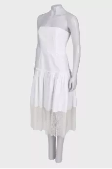 White dress with pleated hem