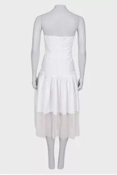 White dress with pleated hem