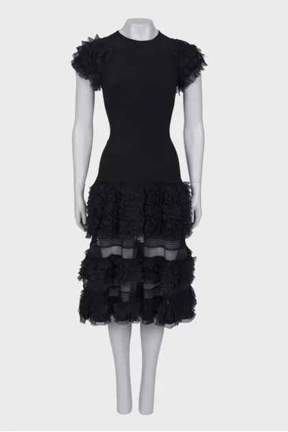 Black dress with frills