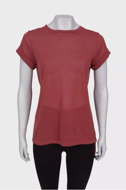 Burgundy straight fit T-shirt