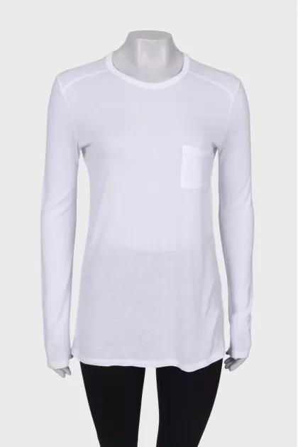 White longsleeve with pocket
