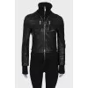 Leather jacket with silver hardware
