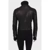 Leather jacket with silver hardware
