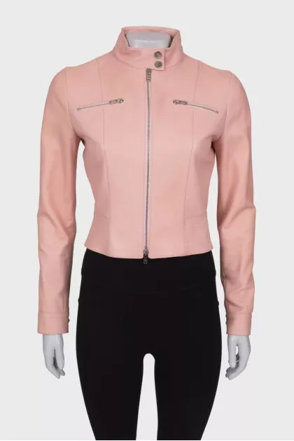 Pink leather jacket