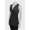 Draped translucent tank top