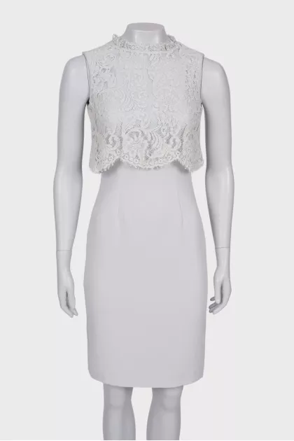Light turquoise dress with lace