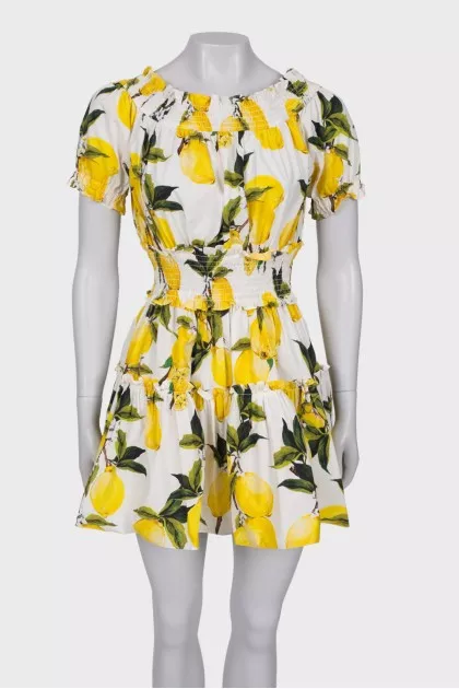 White dress in print