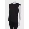 Black tank top with shoulder pads