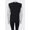 Black tank top with shoulder pads
