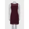 Burgundy patterned dress