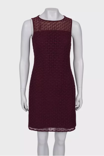 Burgundy patterned dress