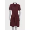 Burgundy dress with a belt