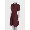 Burgundy dress with a belt
