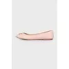 Embossed leather flats
